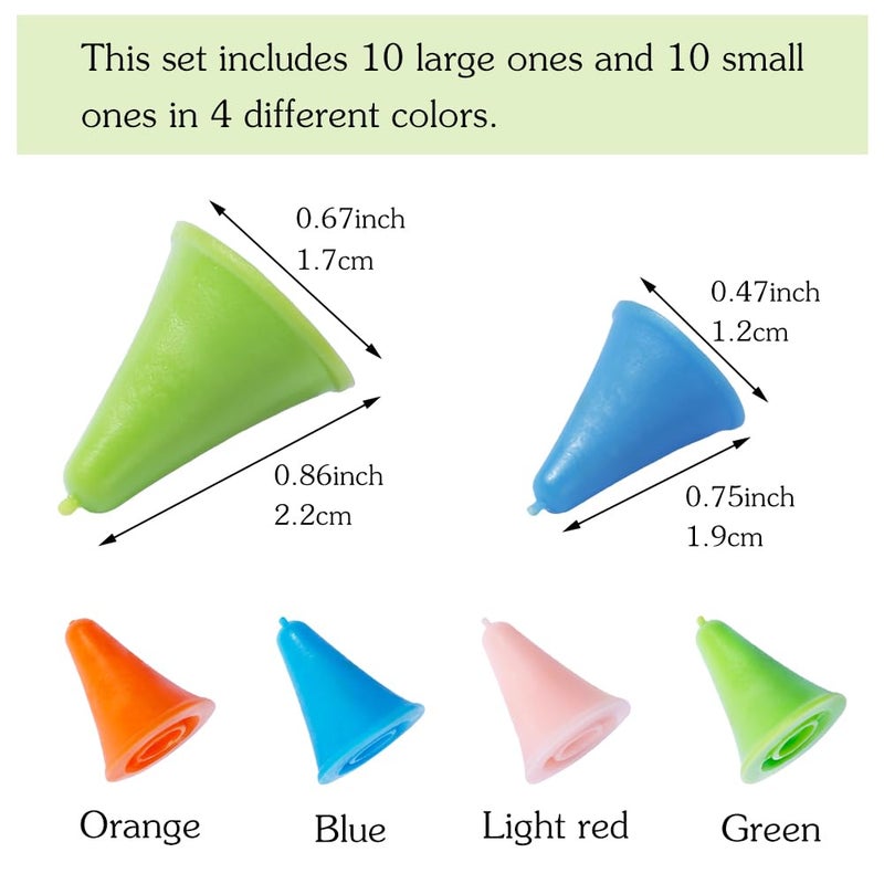 LOKUNN 20 PCS Knitting Needles Point Protectors/Stoppers with Plastic Box, Include 10 Small & 10 Large, Knit Needle Tip Covers for Beginners Knitting Craft DIY - Image 2